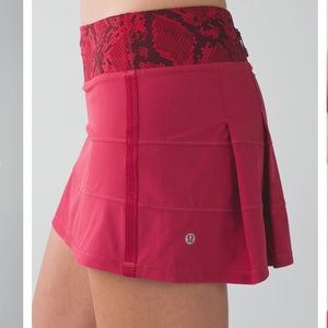 Red Lululemon Pace Rival skirt